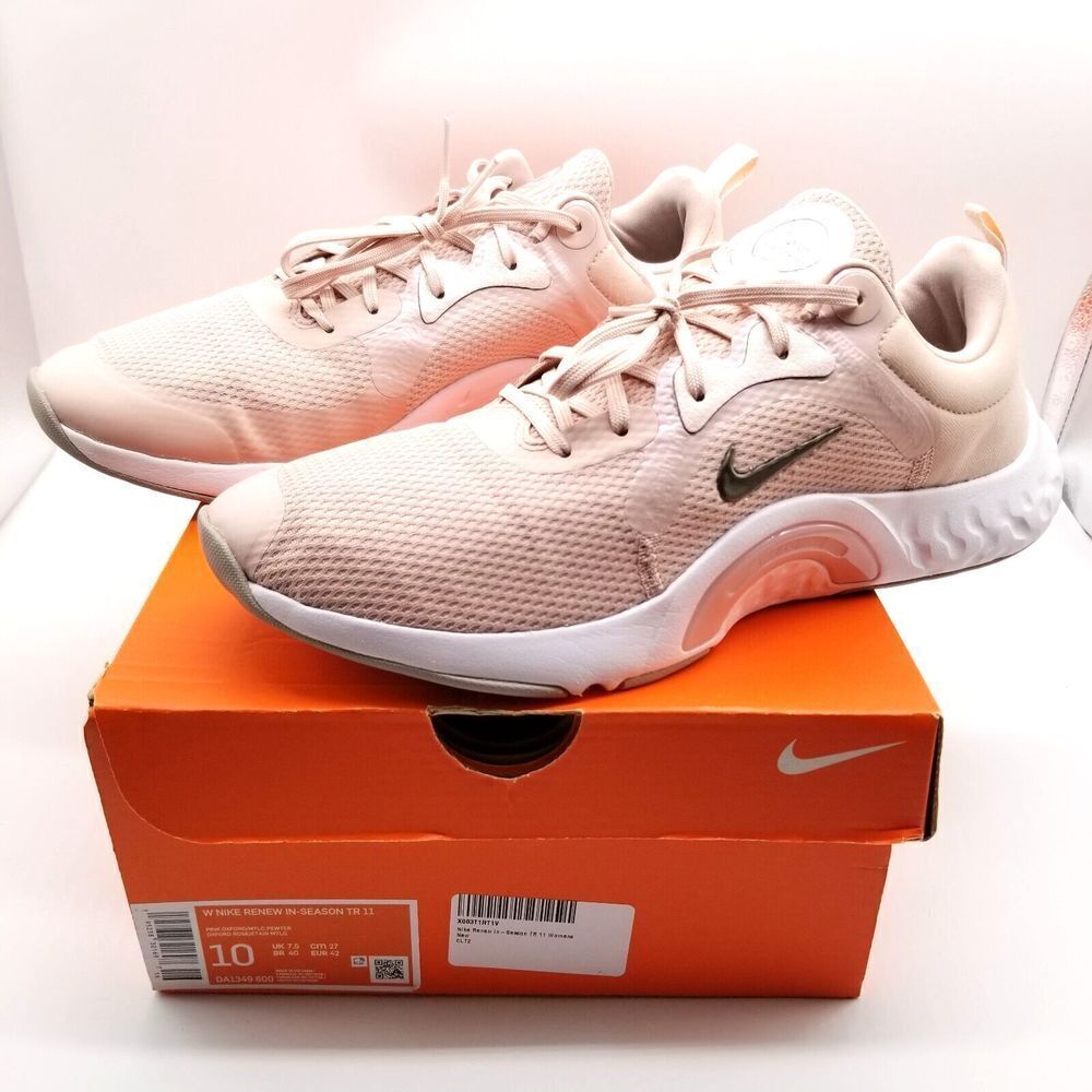 Nike Women Renew In-Season TR11 Shoes Size 10 Pink Oxford/MTLC Pewter DA1349-600